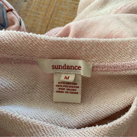 SUNDANCE Pink Floral Embroidered Crewneck Sweatshirt M - Picture 2 of 6
